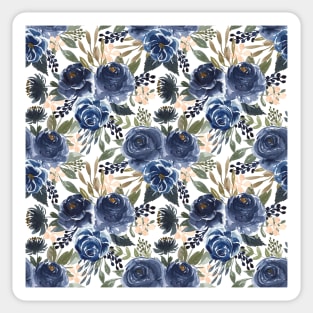 Blue peonies flowers pattern #1 Sticker